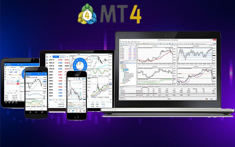 metatrader chart in high tech background