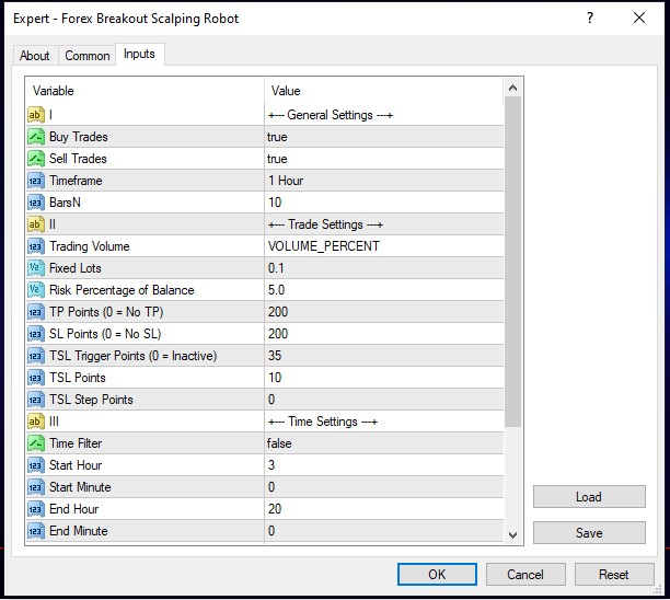 forex breakout scalping robot ea settings